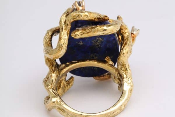 Lapis and 14k gold cocktail ring
