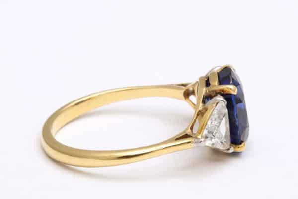 verdura three stone sapphire and diamond ring