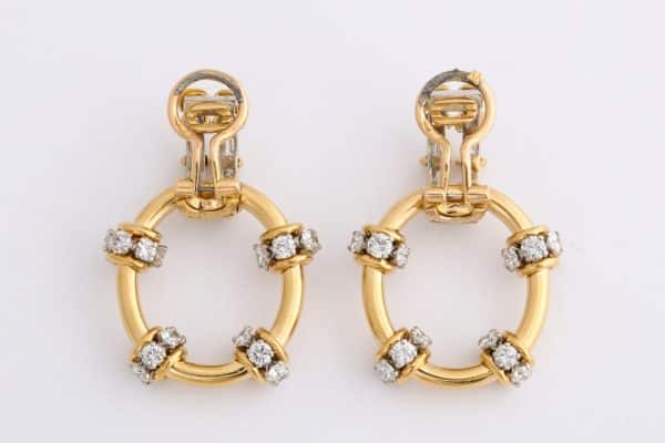 schlumberger diamond and gold doorknocker earrings