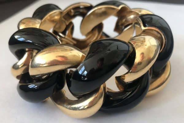Seaman Schepps Onyx Curb link bracelet