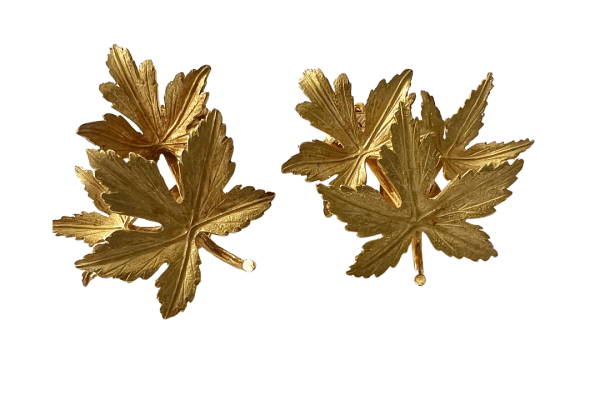 ‘60s Cartier Foliate Earrings - Image 4