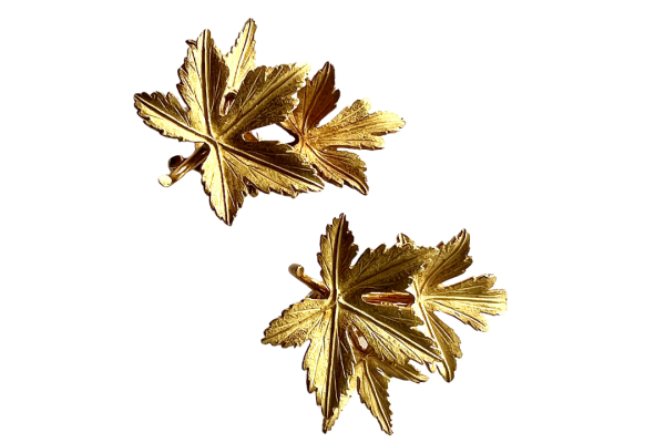 ‘60s Cartier Foliate Earrings - Image 3