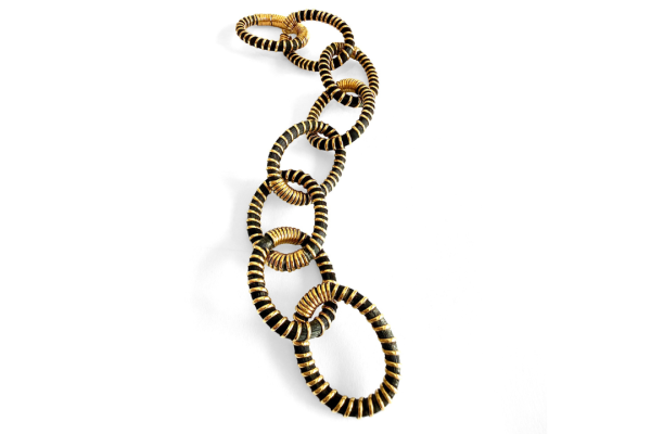 Vintage Hermès Elephant Hair & 18k Gold link Bracelet